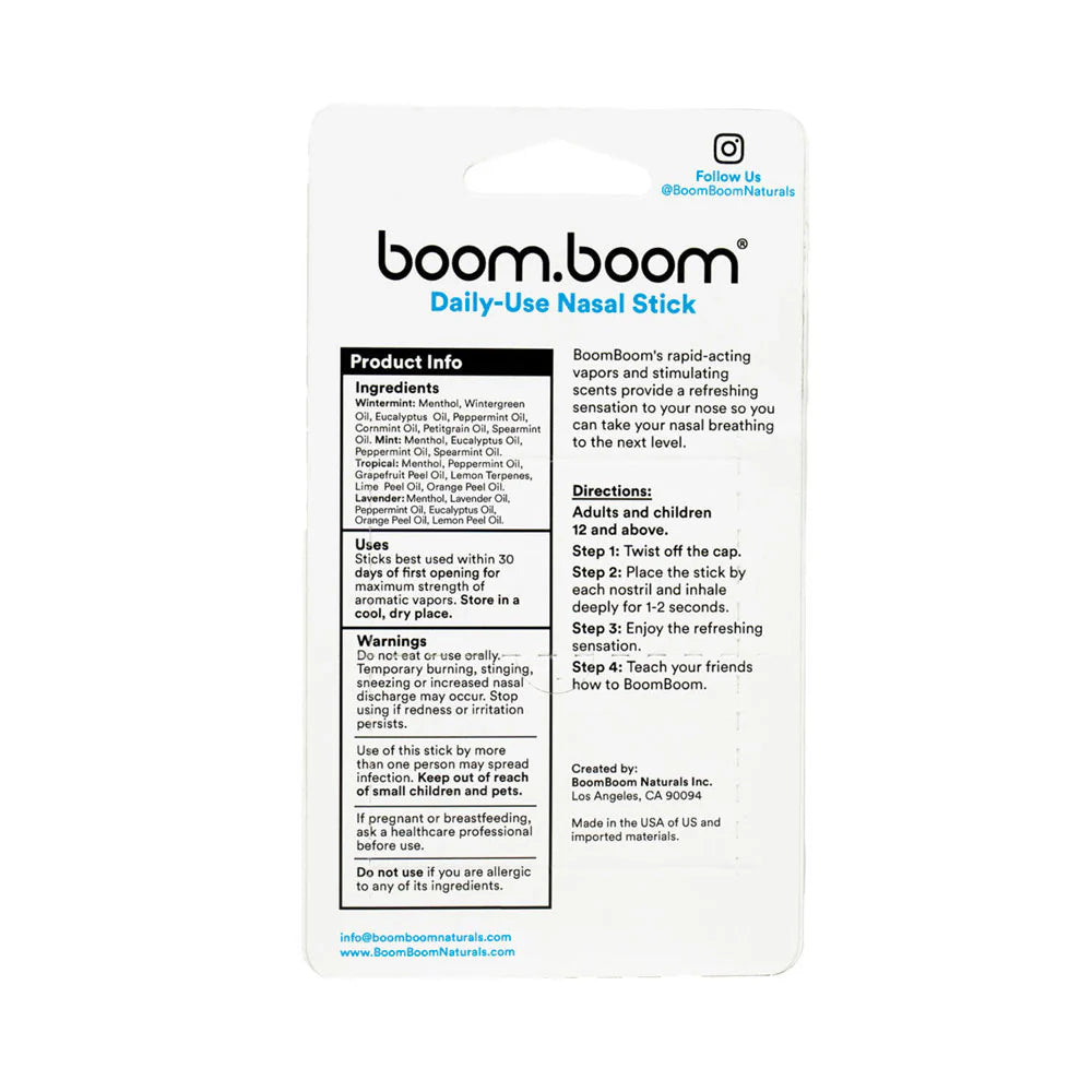 Revitalize Your Senses with BoomBoom Nasal Stick - Bold, Refreshing Vapors for Effortless Breathing